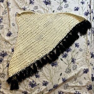 Cream and Black Plush Stuffed Animal hammock - Soft Crochet Style